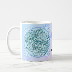Café Caneca de peixe azul-koi