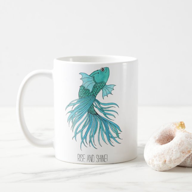 Café Caneca de Peixe Rise and Shine (Com Donut)