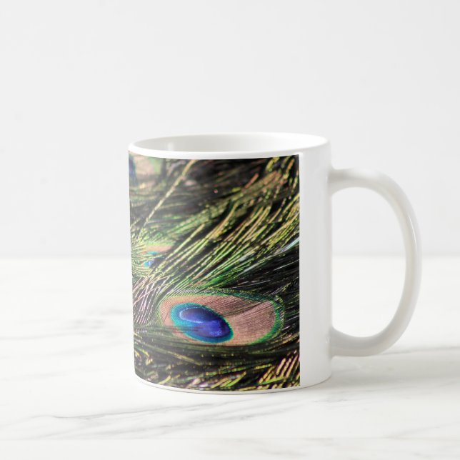 Café Caneca de penas de pavão (Direita)