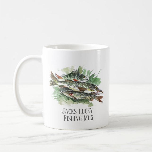 Café Caneca de Pesca Sortuda Personalizada | Lucio e Pe (Esquerda)