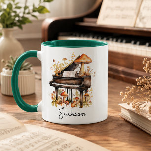 Café Caneca de Piano de Cauda Personalizada – Nome Pers