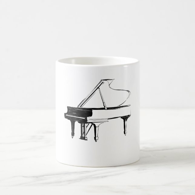 Café Caneca de Piano Esboço (Centro)