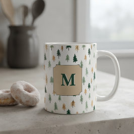 Café Caneca de pinho com inicial personalizada | Monogr