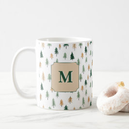 Café Caneca de pinho com inicial personalizada | Monogr
