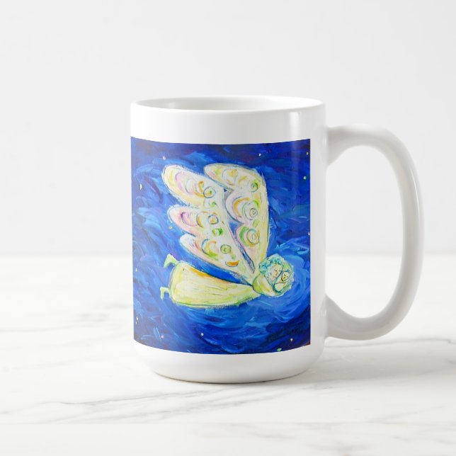 Café Caneca de Pintura de Anjo de Bebê e Guardião (Direita)