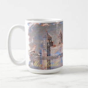 Café Caneca de pintura de arquitetura do Castelo de Mir