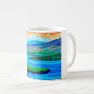 Café Caneca de pintura de montanhas e paisagens