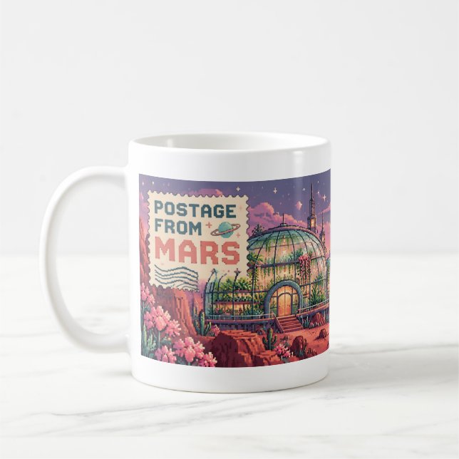 Café Caneca de Pixel Art Selo de Marte (Esquerda)