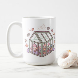 Café Caneca de Pixel de Cogumelo de Estufa Kawaii