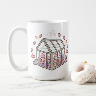Café Caneca de Pixel de Cogumelo de Estufa Kawaii