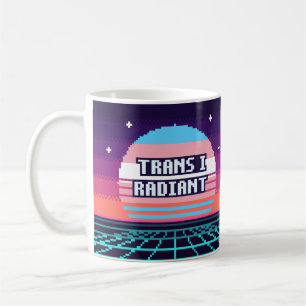 Café Caneca de Pixel Trans Orgulho Catalão Radiante