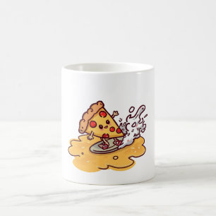 Café Caneca de Pizza Kawaii Fofa Engraçada Queijo Carto