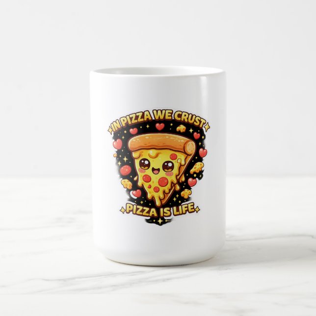 Café Caneca de Pizza Kawaii – Piada Divertida (Centro)