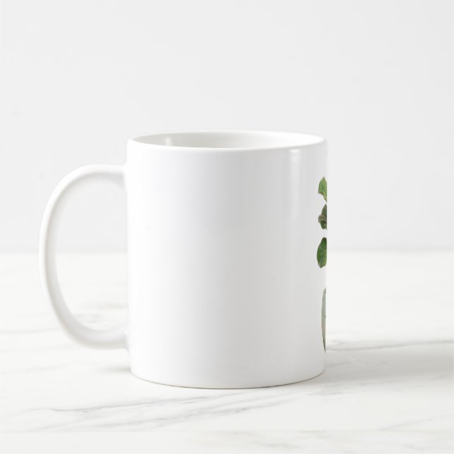 Café Caneca de Planta Interna Kawaii Fiddle-Leaf Fig (Esquerda)
