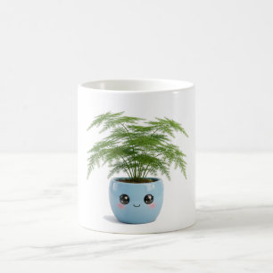 Café Caneca de Planta Interna Kawaii Samambaia de Aspar