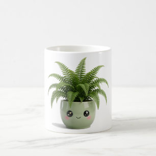 Café Caneca de Planta Interna Kawaii Samambaia de Bosto