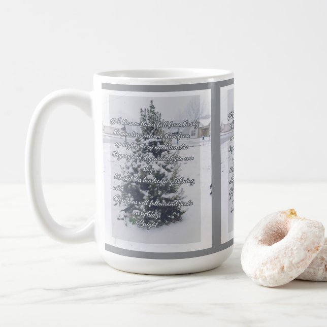 Café Caneca de Poema de Natal (Com Donut)