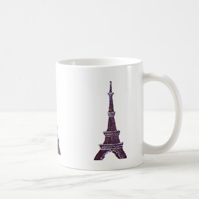 Café Caneca de Pointilismo em Torre Eiffel (Direita)