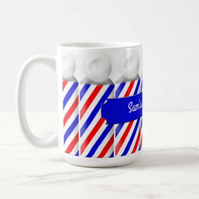 Café Caneca de Pólo da barbearia - personalize seu nome (Esquerda)