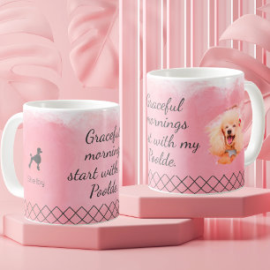 Café Caneca de Poodle Rosa Pastel – Nome e Foto Persona