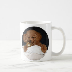 Café Caneca de Poodle Toy Cabeça Vermelha - Com Urso de