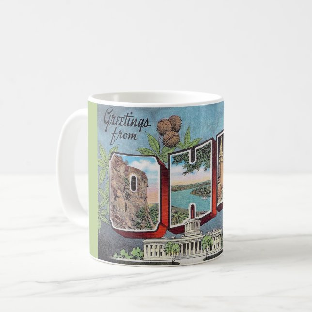 Café Caneca de Postais Antigos de Ohio (Frente Esquerda)