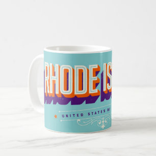Café Caneca de postal antiga de Rhode Island EUA