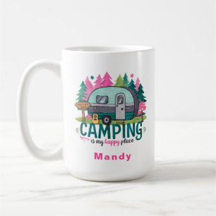 Café Caneca de Presente Aventura de Camping com Nome