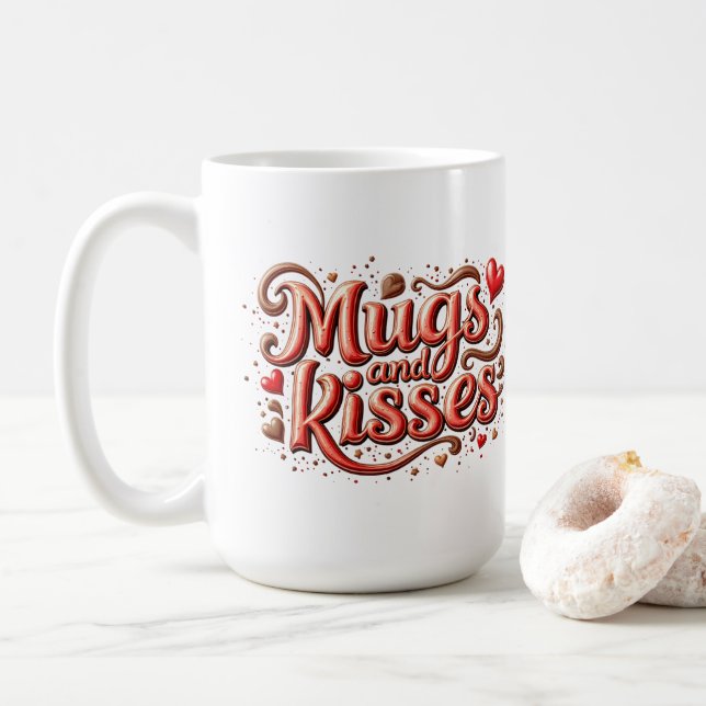 Café Caneca de Presente Beijos e Abraços (Com Donut)