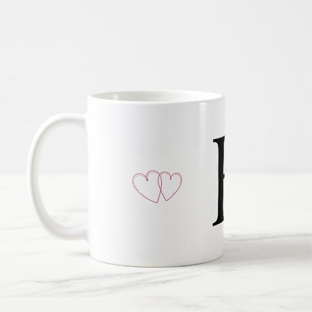 Café Caneca de Presente com Letra H - Caneca com Inicia (Esquerda)