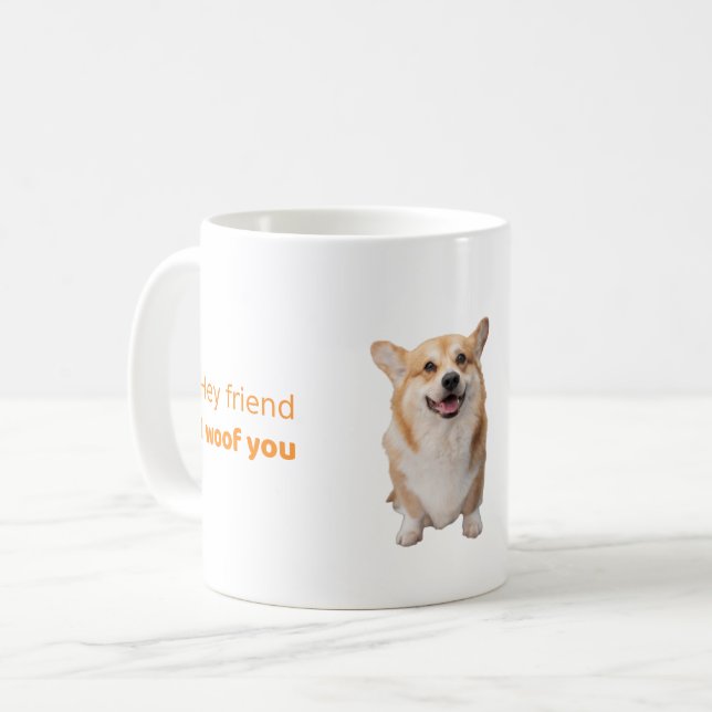 Café Caneca de Presente de Cachorro Corgi Engraçado par (Frente Esquerda)