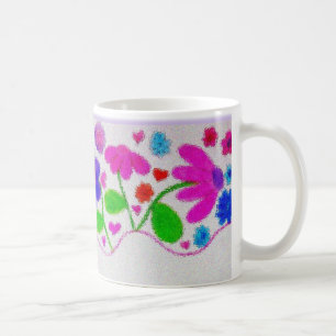 Café Caneca de Presente de Flores em Aquarela