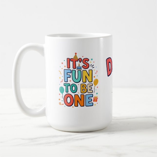 Café Caneca de Presente de Primeiro Aniversário Dada (Esquerda)