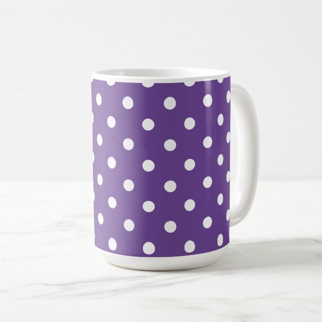 Café Caneca de Presente Elefante Branco com Bolinhas Ro (Frente Esquerda)