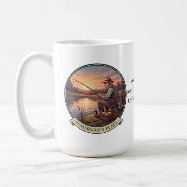 Café Caneca de presente Fisher Man com texto personaliz (Esquerda)
