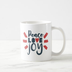 Café Caneca de Presente Paz Amor Alegria Vermelha Branc