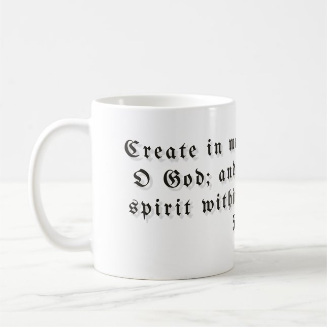 Café Caneca de Presente Salmo 51:10 (Esquerda)