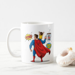 Café Caneca de presente super-herói editável superpai o