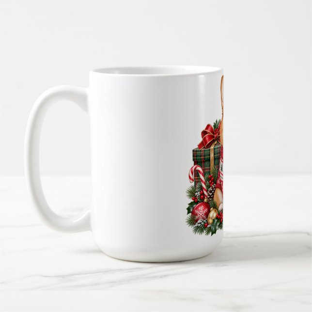 Café Caneca de Presentes de Natal de Corgi Fofinho (Esquerda)