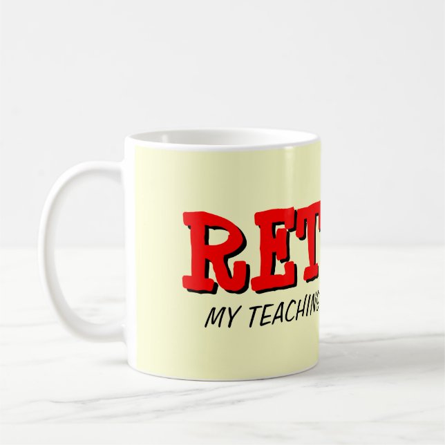 Café Caneca de professor aposentado com citação engraça (Esquerda)