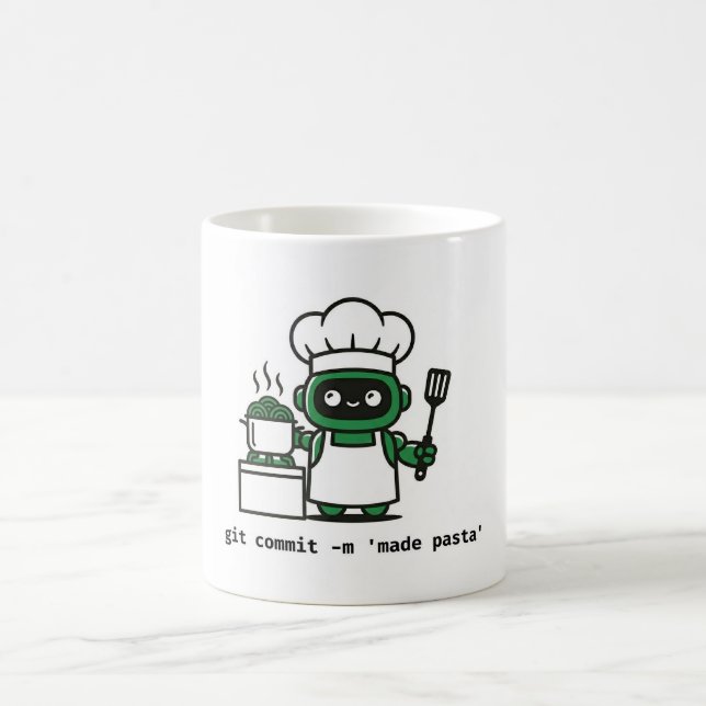 Café Caneca de Programador Engraçado — git commit fez m (Centro)