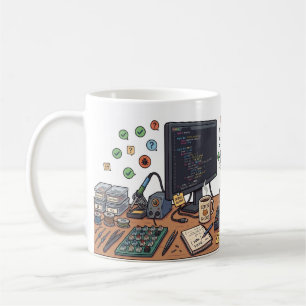 Café Caneca de Programador Gato Caçador de Bugs
