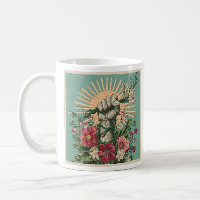 Café Caneca de Protesto Solarpunk de Resistência Ecológ (Esquerda)