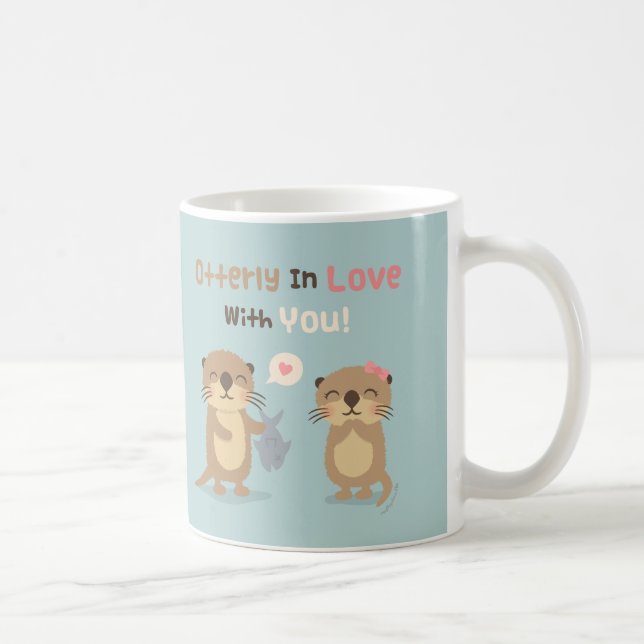 Café Caneca de Pun Otter Apaixonado por Você (Direita)