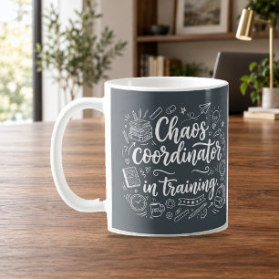 Café Caneca de Quadro Negro Coordenadora de Caos em Tre