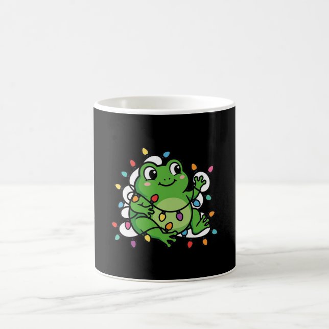 Café Caneca de Rã com Luzes de Natal Fofa (Centro)