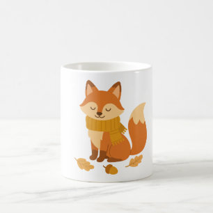 Café Caneca de Raposa de Outono Aconchegante