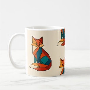 Café Caneca de raposa geométrica