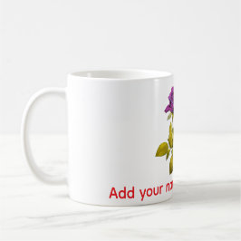 Café Caneca de Rosa Roxa Personalizada | Adicione seu N
