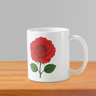Café Caneca de Rosas Vermelhas